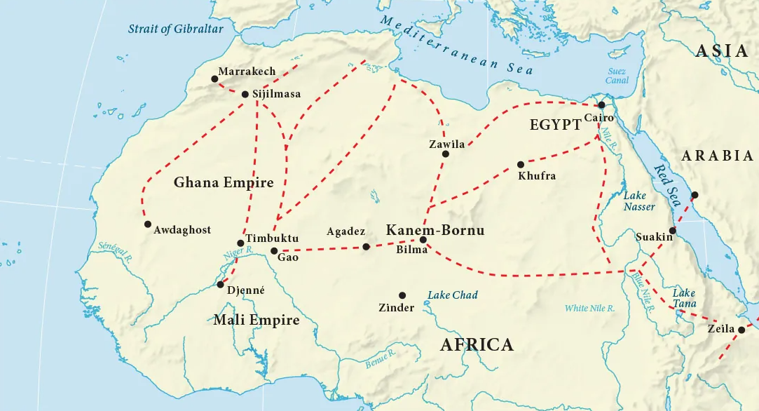 Trans-Saharan Trade Routes Map