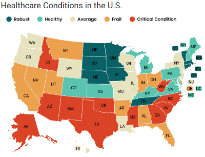 Healthcare in the United States using spatial data